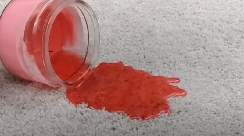 candle wax on the carpet